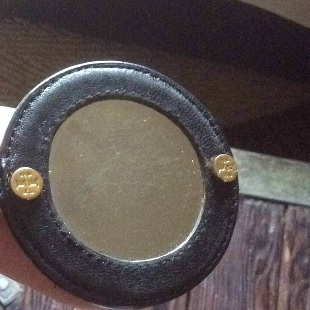 TORY BURCH CLIP IN HANDBAG MIRROR W LEATHER/gold